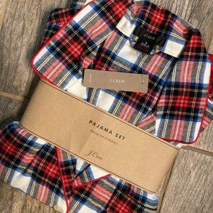J. Crew flannel pajama set in white-out plaid